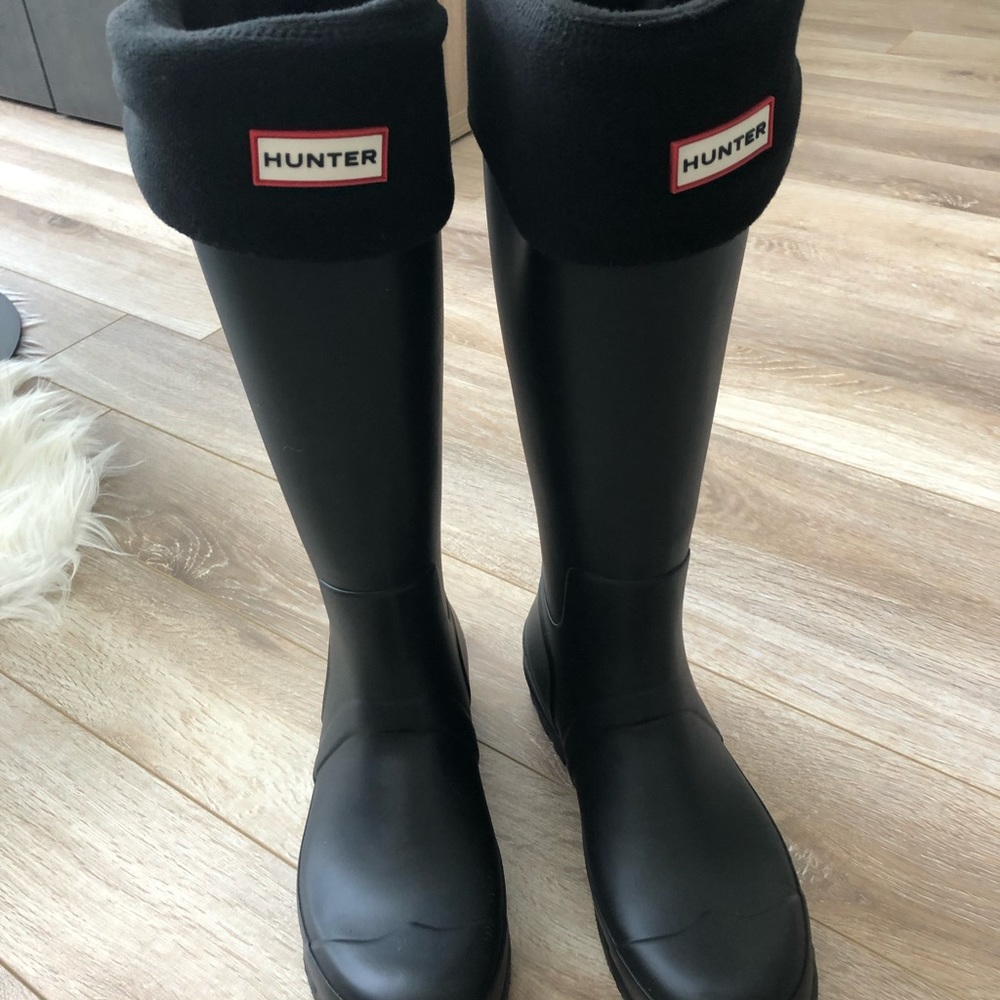 Bottes Hunter Homme noires + chaussettes